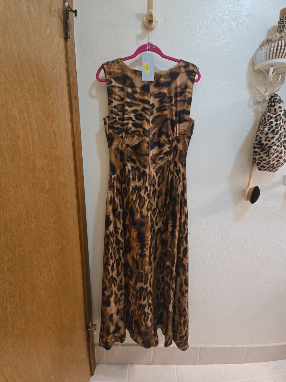 NWT Antonio Melani Kristen Leopard Print Boat Neck Sleeveless Blouson Dress - Picture 5 of 5